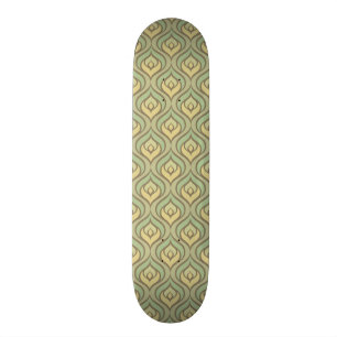 Retro Vintages grünes und gelbes Muster Skateboard