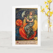 Retro Vintages Halloween frohes Halloween Karte (Gelbe Blume)