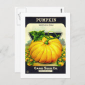 Retro-Vintages Halloween-Kürbiskernpaket Postkarte (Vorne/Hinten)