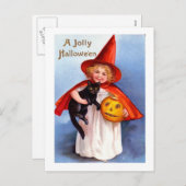 Retro Vintages Halloween lustiges Halloween Feiertagspostkarte (Vorne/Hinten)