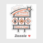 Retro Vintages Halloween-Zeichen - Trick oder Tret Aufkleber (Blatt)