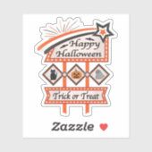 Retro Vintages Halloween-Zeichen - Trick oder Tret Aufkleber (Blatt)