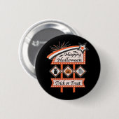 Retro Vintages Halloween-Zeichen - Trick oder Tret Button (Vorne & Hinten)