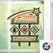 Retro Vintages Halloween-Zeichen - Trick oder Tret Fensteraufkleber (Zuhause)