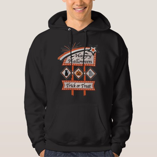 Retro Vintages Halloween-Zeichen - Trick oder Tret Hoodie (Vorderseite)