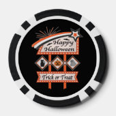 Retro Vintages Halloween-Zeichen - Trick oder Tret Pokerchips (Rückseite)