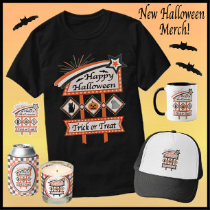 Retro Vintages Halloween-Zeichen - Trick oder Tret T-Shirt