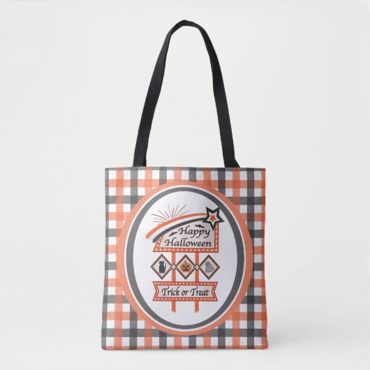 Retro Vintages Halloween-Zeichen - Trick oder Tret Tasche (Vorderseite)