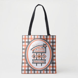 Retro Vintages Halloween-Zeichen - Trick oder Tret Tasche