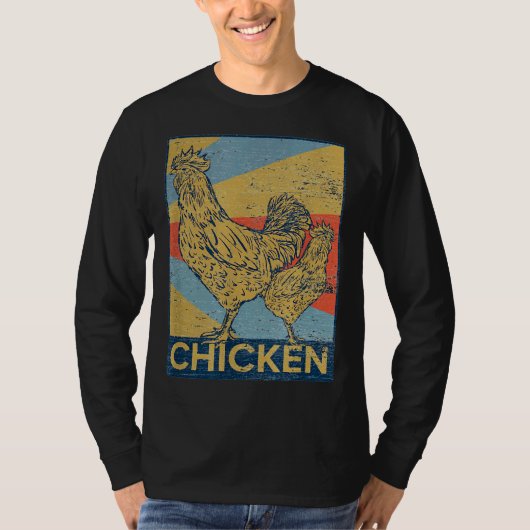 Retro-Vintages Hühnchen T-Shirt (Vorderseite)