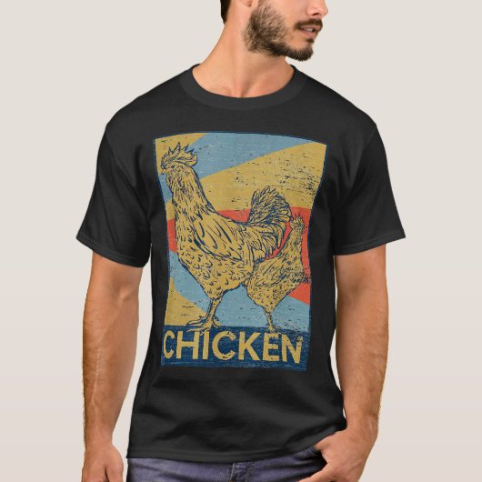 Retro-Vintages Hühnchen T-Shirt (Vorderseite)