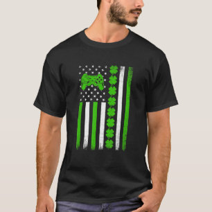 Retro Vintages Irish USA Flag Sport Video Game St T-Shirt