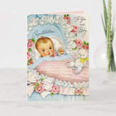 Retro-Vintages Mädchen Karte (Vorderseite)