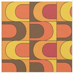 Retro Vintages Mod Orange Muster Stoff