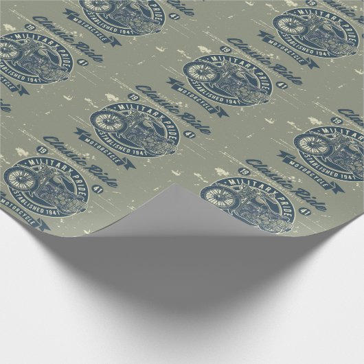 Retro-Vintages Motorrad Geschenkpapier (Ecke)