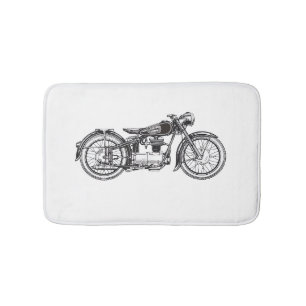 Retro Vintages Motorrad _ I Liebe Mein Motorrad Badematte