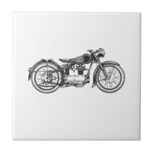 Retro Vintages Motorrad _ I Liebe Mein Motorrad Fliese