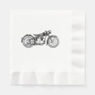 Retro Vintages Motorrad _ I Liebe Mein Motorrad Serviette