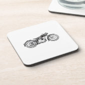 Retro Vintages Motorrad _ I Liebe Mein MotorradRet Getränkeuntersetzer (Linke Seite)