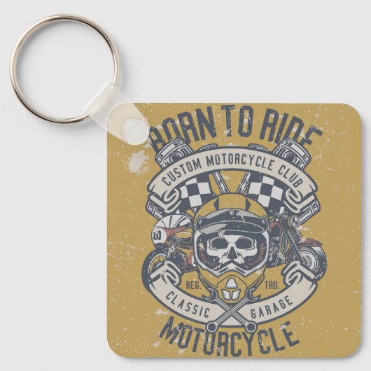 Retro-Vintages Motorrad Schlüsselanhänger (Vorderseite)