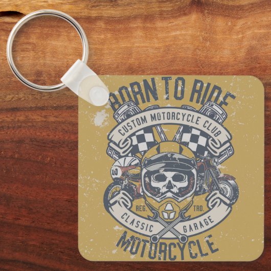 Retro-Vintages Motorrad Schlüsselanhänger (Vorderseite)