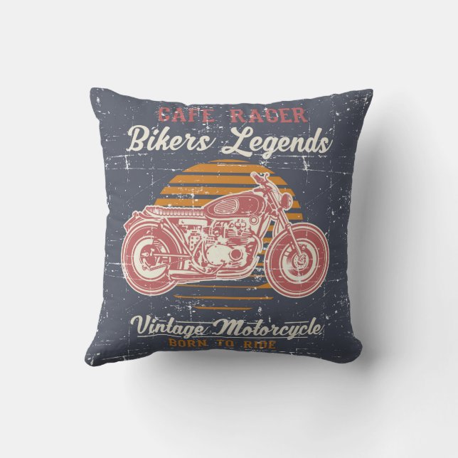 Retro-Vintages Motorraddesign Kissen (Rückseite)