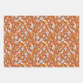 Retro-Vintages Mushroom-Blume Muster Geschenkpapier Set (Vorderseite)