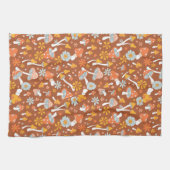 Retro-Vintages Mushroom-Blume Muster Geschirrtuch (Horizontal)