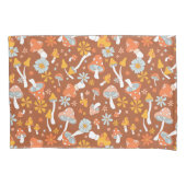 Retro-Vintages Mushroom-Blume Muster Kissenbezug (Vorderseite)