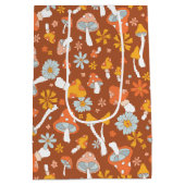 Retro-Vintages Mushroom-Blume Muster Mittlere Geschenktüte (Rückseite)