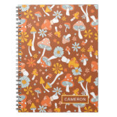 Retro-Vintages Mushroom-Blume Muster Notizblock (Vorderseite)