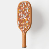 Retro-Vintages Mushroom-Blume Muster Pickleball Schläger (Links)