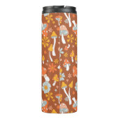 Retro-Vintages Mushroom-Blume Muster Thermosbecher (Rückseite)