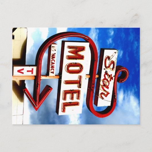 Retro-Vintages Neonzeichen Postkarte (Vorderseite)