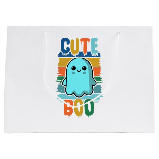Retro Vintages Niedliches Halloween-Ghost Große Geschenktüte (Vorderseite)