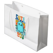 Retro Vintages Niedliches Halloween-Ghost Große Geschenktüte (Vorderseite Schrägansicht)