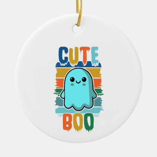 Retro Vintages Niedliches Halloween-Ghost Keramik Ornament (Vorne)
