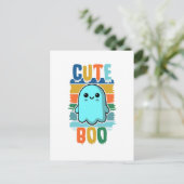 Retro Vintages Niedliches Halloween-Ghost Postkarte (Stehend Vorderseite)