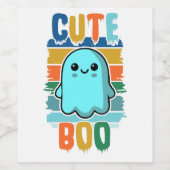 Retro Vintages Niedliches Halloween-Ghost Weinetikett (Einzelnes Label)