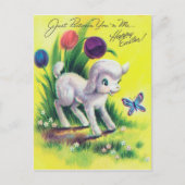 Retro-Vintages Osterlamm Feiertagspostkarte (Vorderseite)