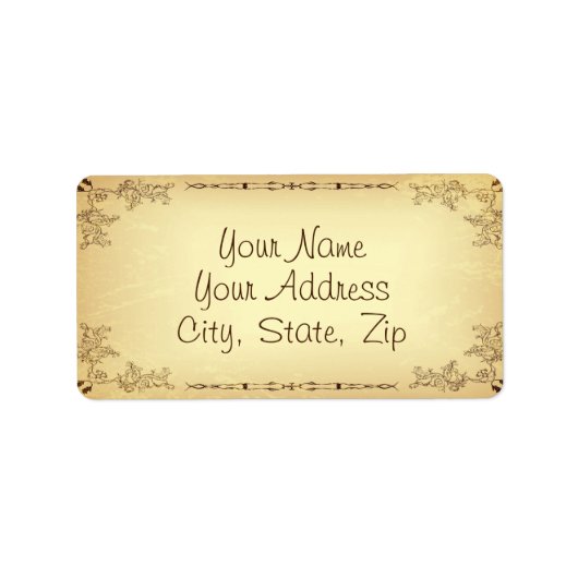 Retro-Vintages Papier Adressaufkleber (Vorne)