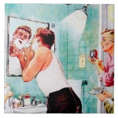 Retro-Vintages Rasierbad Fliese (Vorderseite)