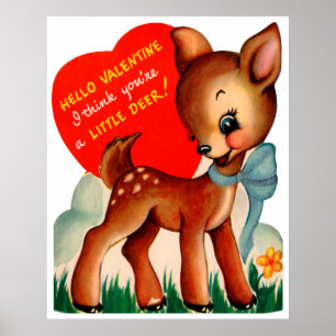 Retro Vintages Reh Holiday Valentine Poster