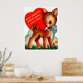 Retro Vintages Reh Holiday Valentine Poster (Küche)