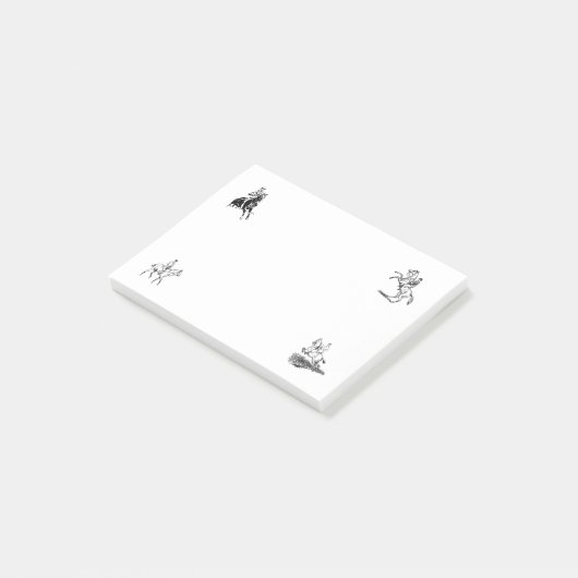 Retro Vintages Reiten Post-it Klebezettel (angewinkelt)