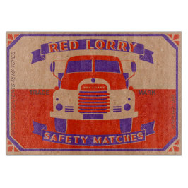 Retro-Vintages rotes LKW-Matchbox-Glas Schneidebrett