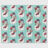 Retro-Vintages Schneemanopapier Geschenkpapier (Flach)