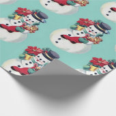 Retro-Vintages Schneemanopapier Geschenkpapier (Ecke)