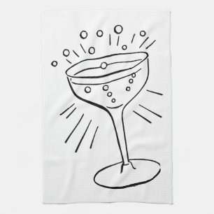 Retro Vintages schwarzes u. weißes Glas von Handtuch