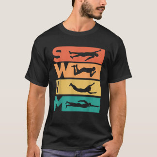 Retro Vintages Schwimmen Geschenk für Schwimmer T-Shirt
